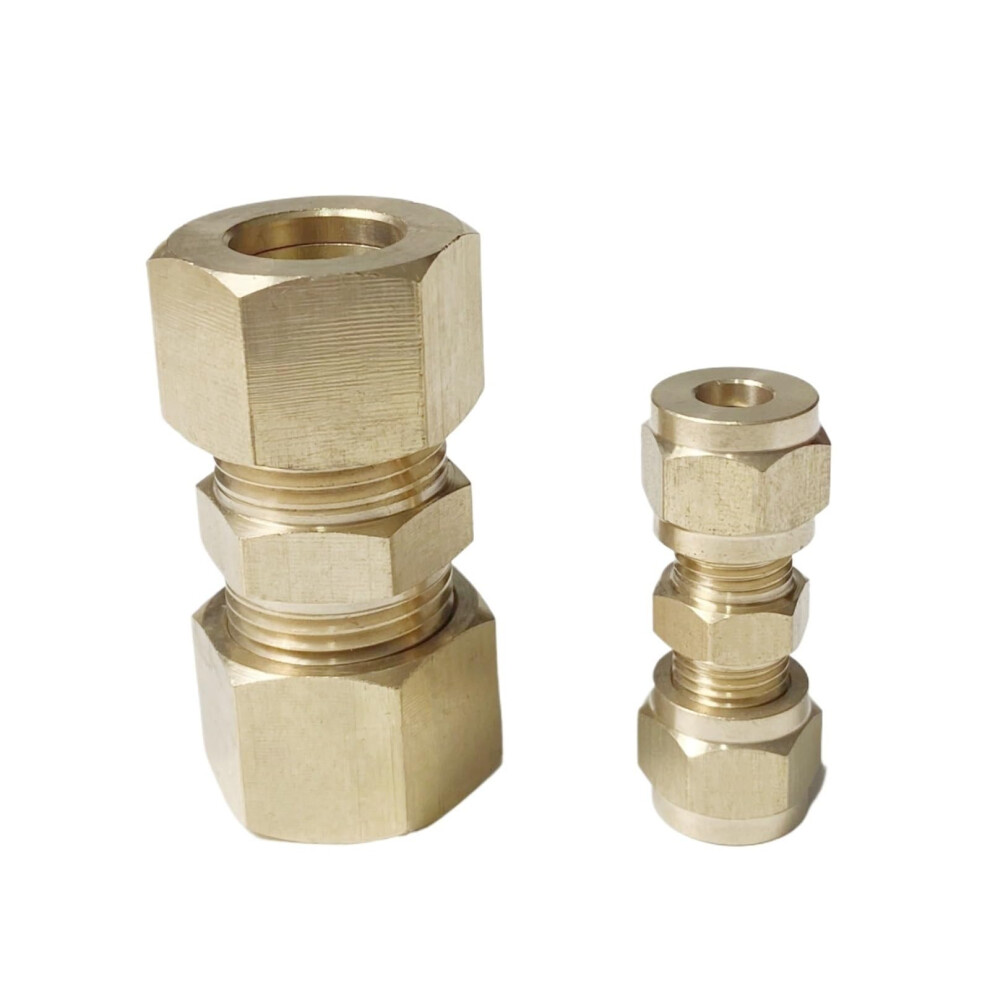 1Pc Fit Tube Od 16Mm Brass Compression Pipe Fitting Connector Adapter Coupler, Brass Compression Fitting, 16Mm Tube Od 9084446033281