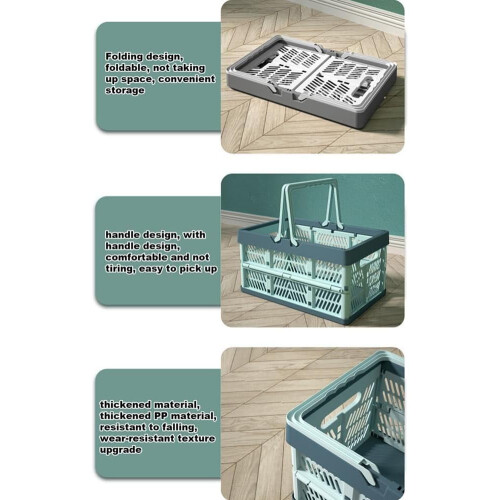 Outdoor Folding Picnic Basket Plastic Frame Large-Capacity Portable Camping Storage Container 2
