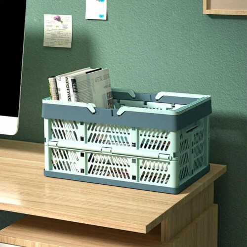 Outdoor Folding Picnic Basket Plastic Frame Large-Capacity Portable Camping Storage Container 1