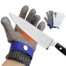 Level 9 Cut Resistant Glove Food Grade Stainless Steel Mesh With Cotton Liner For Meat Fish Oyster Shucking Size M