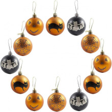 Halloween Flower Ball Set of 12 Halloween Pumpkin Bells Shatterproof Halloween Pack