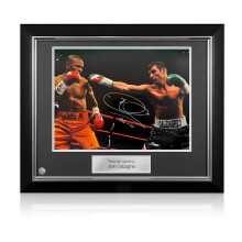 Joe Calzaghe Signed Boxing Photo: VS Roy Jones Jr. Deluxe Frame
