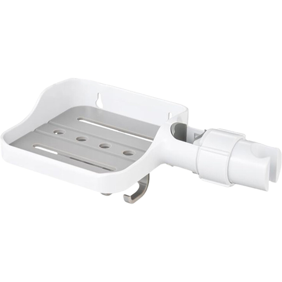 Adjustable Shower Head Holder With Soap Dish Included Clip On Bathroom Shower Accessory Handheld Bracket Cream 9084446034011