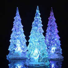 3 Pcs Lighted Christmas Tree Colorful LED Acrylic Night Light Christmas Decoration