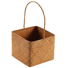 Bread Fruits Candy Picnic Storage Basket Wicker Basket With Handle For Home Decor Natural 18X14X34 Cm