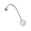 led bedside reading light with flexible gooseneck brushed silver 3w 6