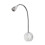 led bedside reading light with flexible gooseneck brushed silver 3w 9