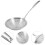 Multipurpose Hand Strainer Spoon Stainless Steel Silver 1set 5