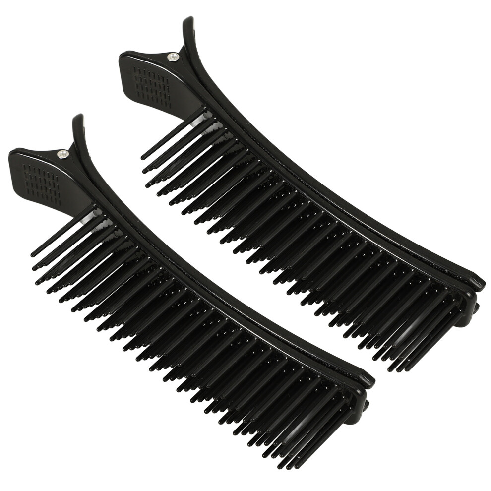 Aboofan Unisex Black 2Pcs Lightweight Hair Sectioning Clips Portable Salon Hair Clips