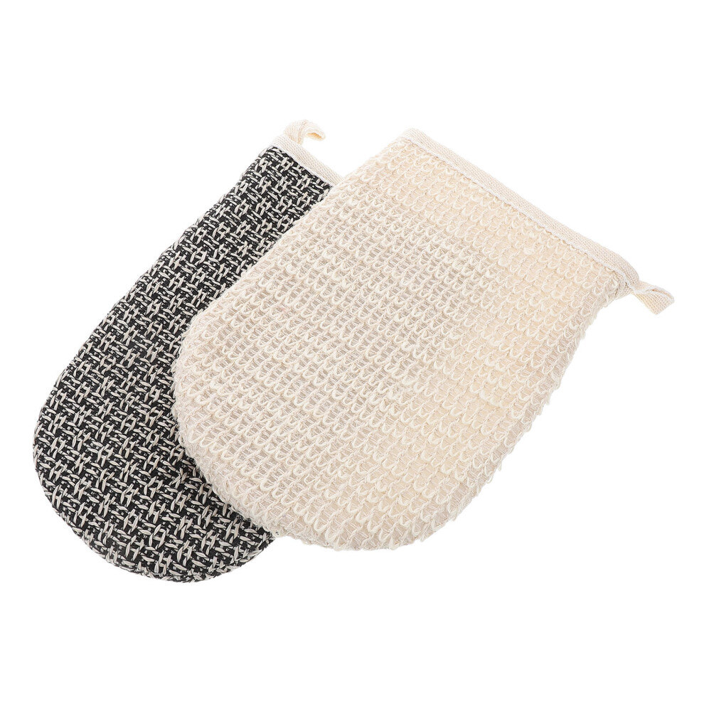 Aboofan 2 Pcs Natural Exfoliating Bath Mitt Loofah Sponge For Women Men