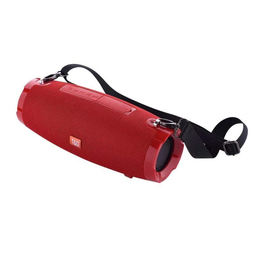 Wireless Tooth Speaker With Subwoofer, Built-In Fm Radio, Portable Outdoor Stereo, 255X104x104mm Blue 9354506858148