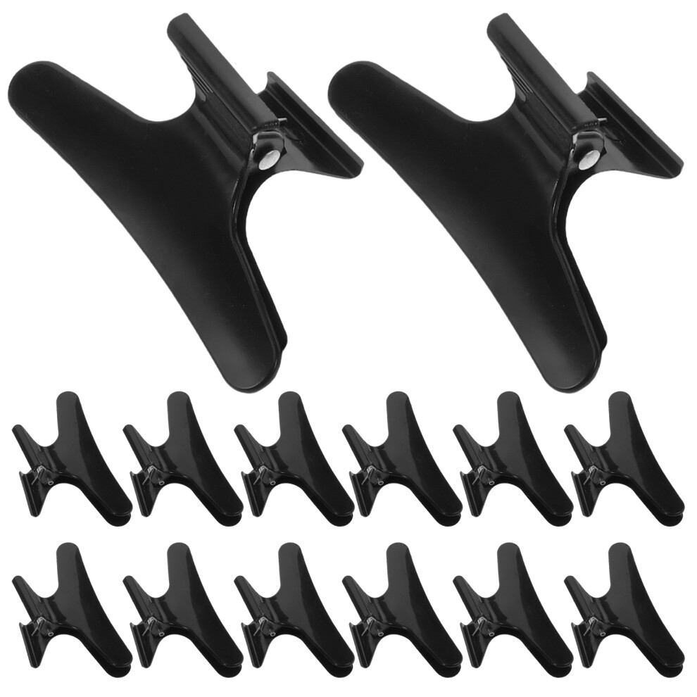 Totority Unisex Black Hair Clips For Women Salon Use Plastic 15Pcs