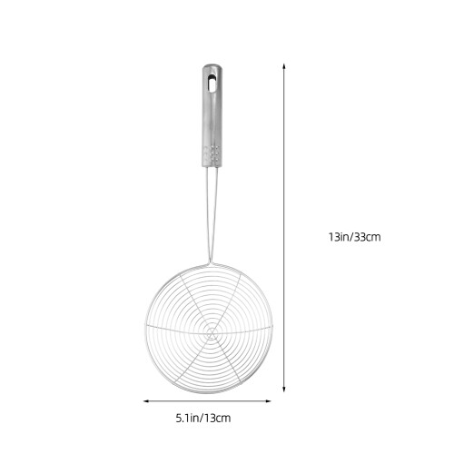 stainless steel spider skimmer with long handle and fine mesh 2