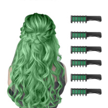 Brand New Hair Chalk Comb Hair Dye Washable Hair Chalk Girls Birthday Party Cosplay DIY, Halloween, Christmas, Green 6pc
