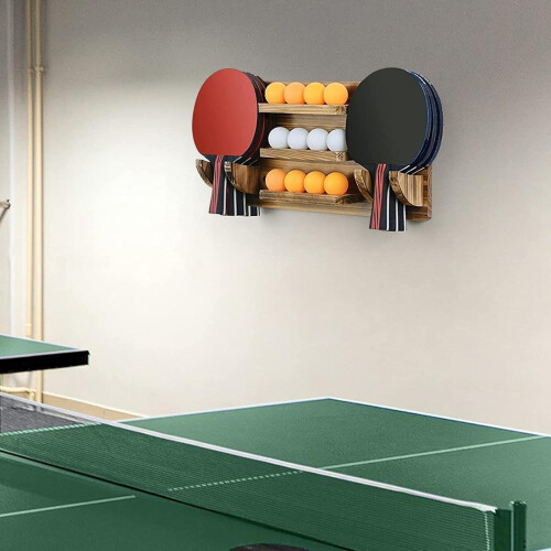 Table Tennis Bat Holder - Wall Mounted Paddle Display Rack, Paddle Storage, Bat Stand, Black 1