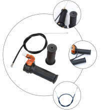 1Set Durable Black Throttle Grip with Cable for Atv Off-Road 49Cc