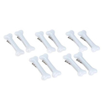 White Dog Bone Hair Clips Hair Clips, Halloween Cosplay Party Accessories, 10 Pieces