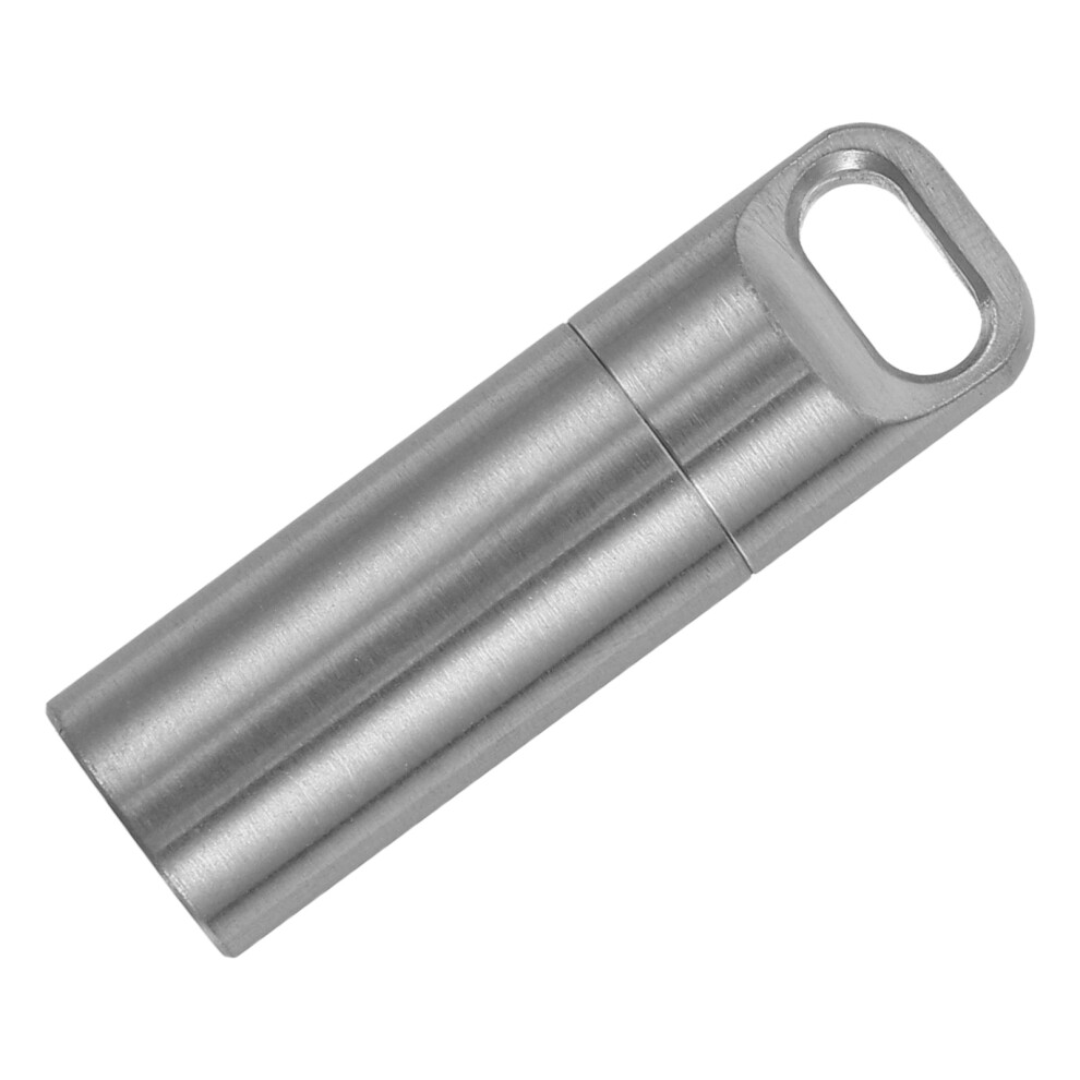 Iplusmile Silver Pill Case Keychain Stainless Steel 1Pack