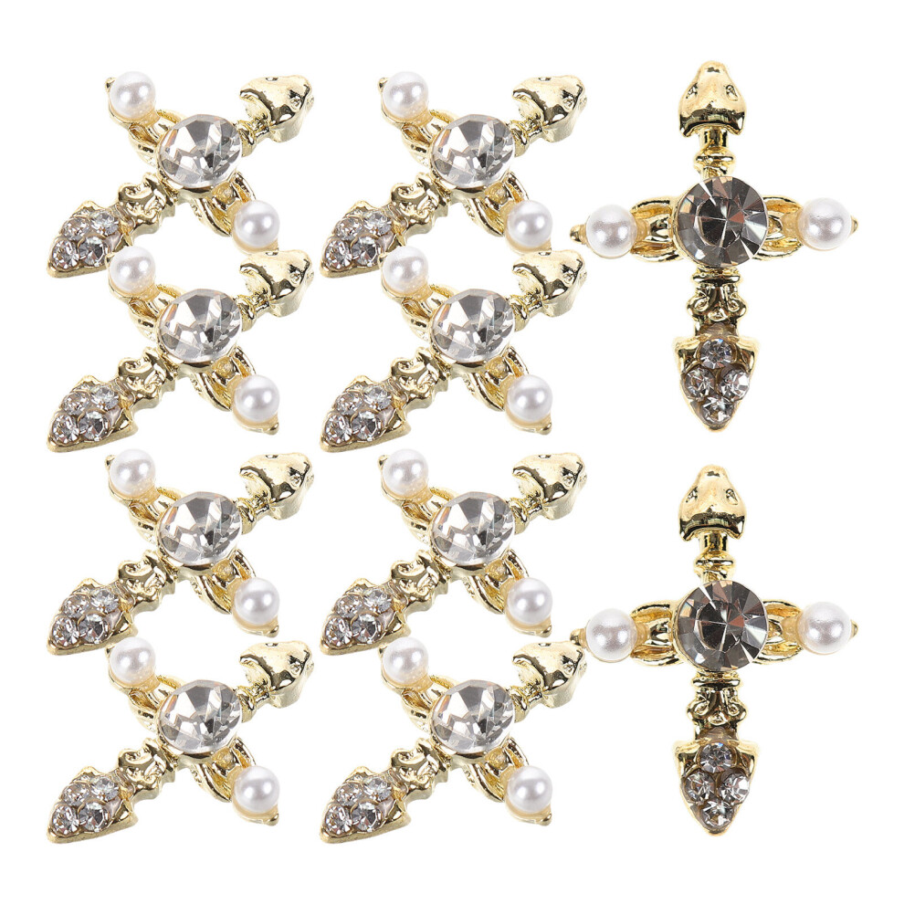 Artibetter Golden Nail Charms Metal Zinc Alloy 10Pcs