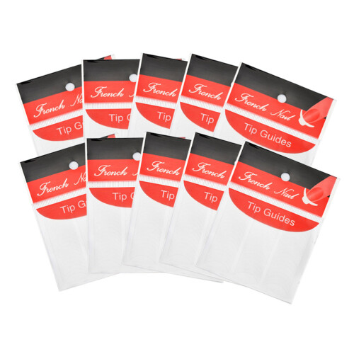 10 Sheets Nail Tip Guides Nail Stickers Manicure Decals Strips U Shape
