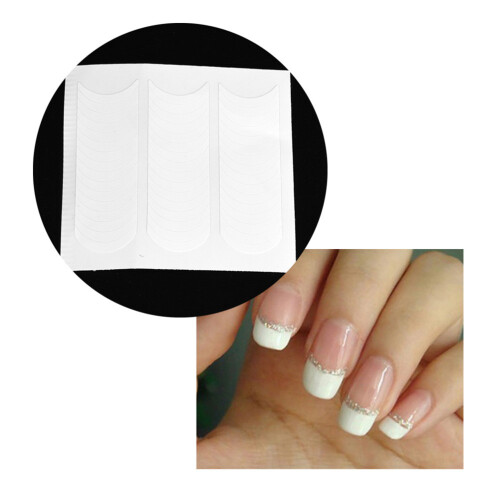 10 Sheets Nail Tip Guides Nail Stickers Manicure Decals Strips U Shape 1
