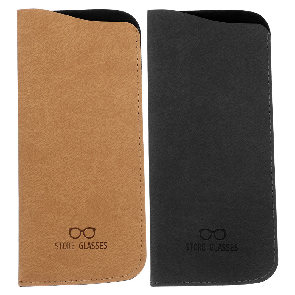 Vaguelly Back To School Eyeglasses Bag Pu 2Pcs Slim Design