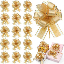 40-Pack Christmas Gift Bow Gift Wrap Ribbon Painted Bow Christmas Gift (Gold)
