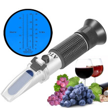 Refractometer 3-In-1 Grape Wine Refractometer 0-25% Alcohol 0-40% Brix 0-25 Degree Baume ATC For Brewing Winemaking