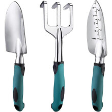 Garden Tools Set, 3 Piece Heavy Duty Gardening Tools Cast Aluminum with Soft Rubberized Non-Slip Handle