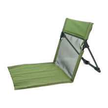 Foldable Chair Fishing Chair With Backrest Floor Seat With Storage Bag Breathable Stool For RV Patio Hiking Green