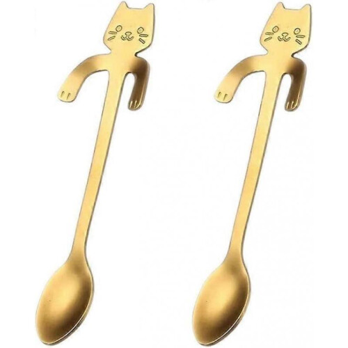 Cute Cat, Coffee Spoon,Tea spoon,Stainless Steel,2 PCS