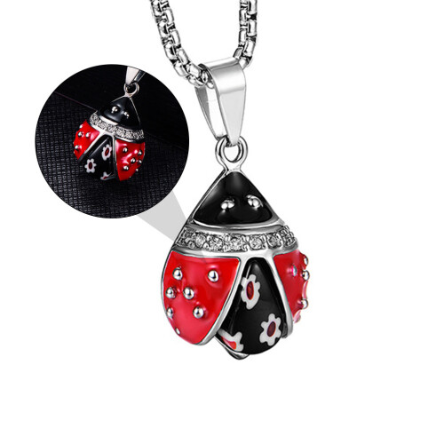 1St Punk Titanium Ketting Ladybug Hanger Dames Accessoire Chic 2