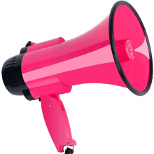 Portable Megaphone Handheld With Built-In Siren And Recording, Clear Sound, Outdoor Use, Pink