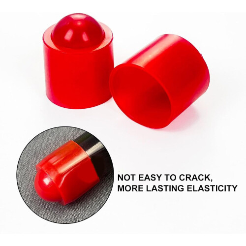 Billiard Cue Bottom Cover, Pool Cue Butt End Protector Cap, Shockproof Bumper Pad, Red 2