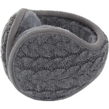 Unisex Warm Knit Earmuffs Ladies Cashmere Winter Pure Color Outdoor Fur Earwarmer, Adjustable Wrap