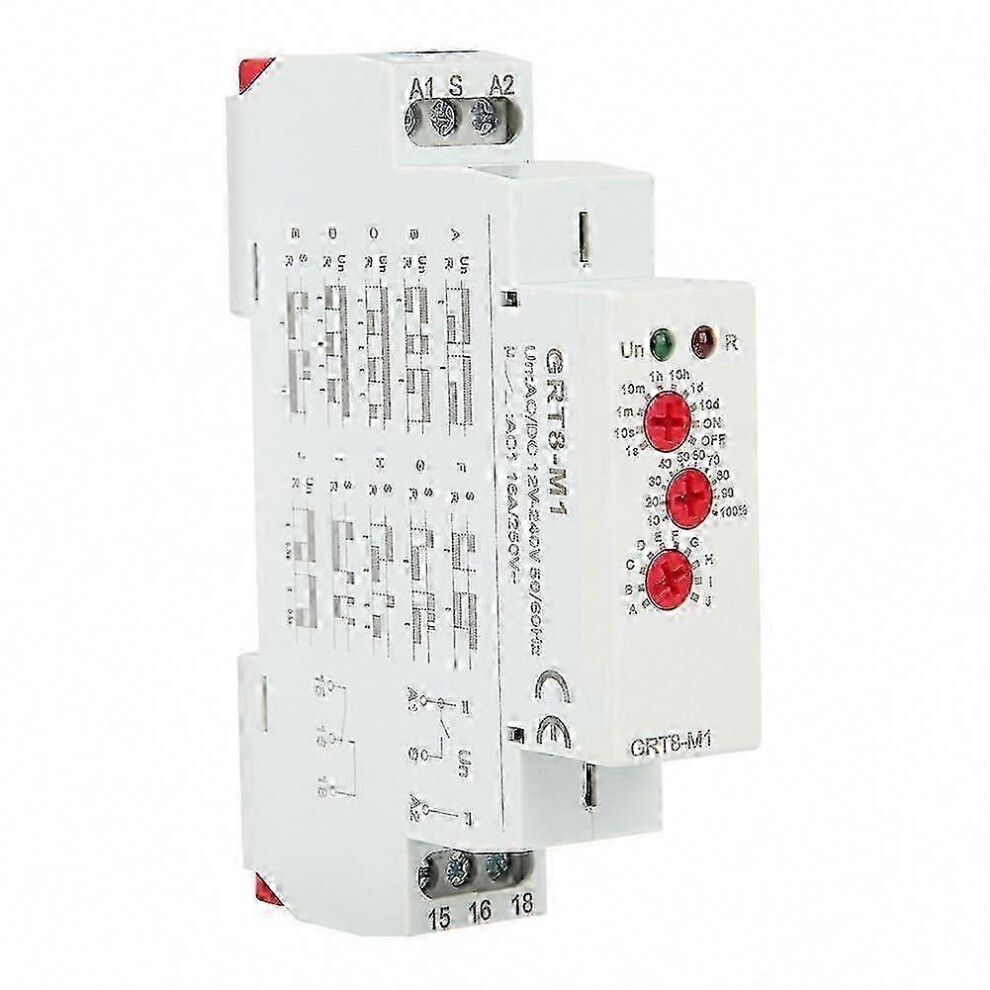 Grt8-M1 Time Delay Relay 10 Functions 35Mm Din Rail Mount 6935159263607