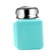 Nail Polish Remover Pump Dispenser Bottle Refillable Blue 100ml Portable Hand Pump Makeups Storage