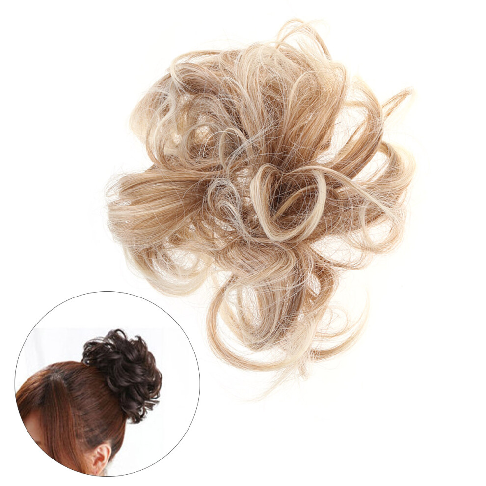 Vaguelly Bun Hair Circular Golden Synthetic Fabre 1Set