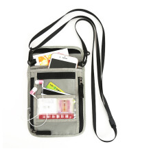 Grey Multi Functional Travel Passport Wallet For Id And Cash