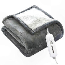 Electric Heating Throw Blanket, Fast Warm-up, 62x84 Inch, Thermostat Control with Timer, EU Plug-Compatible
