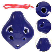 Blue Ceramic Ocarina Musical Instrument for Beginners Gift Small Size