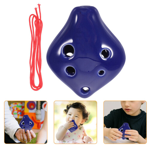 Blue Ceramic Ocarina Musical Instrument for Beginners Gift Small Size 2
