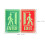 Glow In The Dark Exit Sign Sticker Self Adhesive Wall Decal 1 Set 2