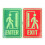Glow In The Dark Exit Sign Sticker Self Adhesive Wall Decal 1 Set 1