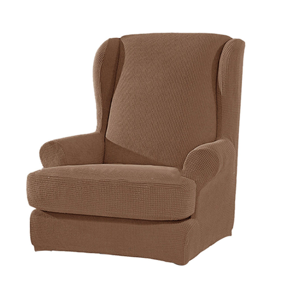 (coffee) 2pcs/set Soft And Elastic Fitting Stretch Wing Chair Slipcover For-image-OPC-PKNV6QB-NEW