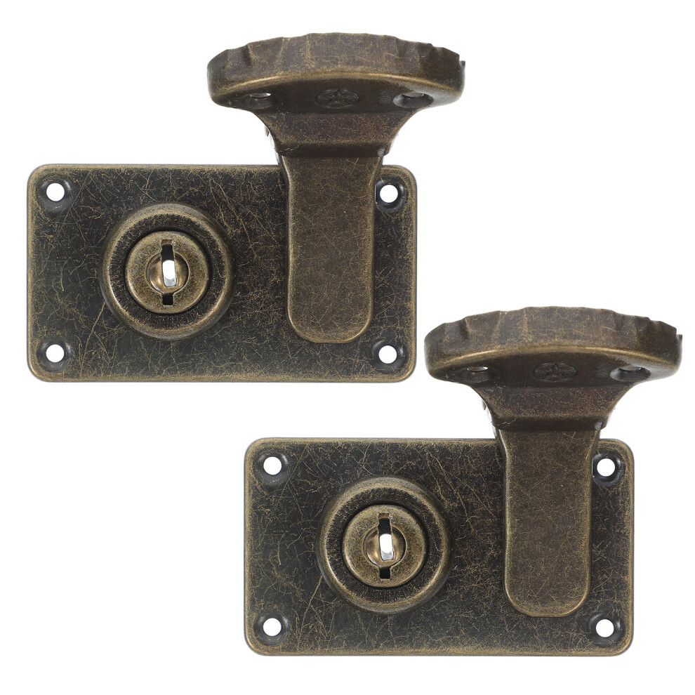 2 Pcs Vintage Padlock Duckbilled Hasp Catch Decorative Brass Clasp 3252825465602