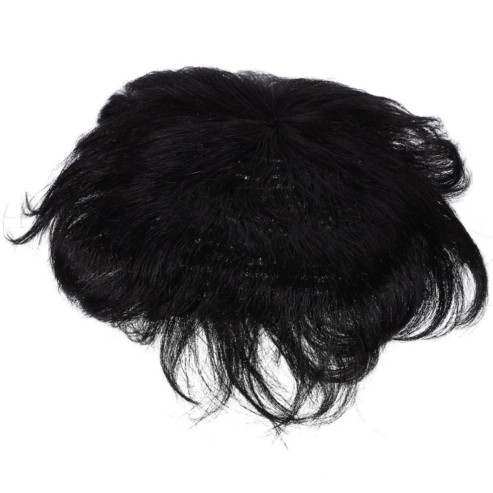 Aboofan Unisex Black Men's 16X18cm Seamless Invisible Wig For Bald Patches