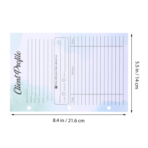 Unbranded  50 Pcs Double-Sided Information Cards Customer Profile 1