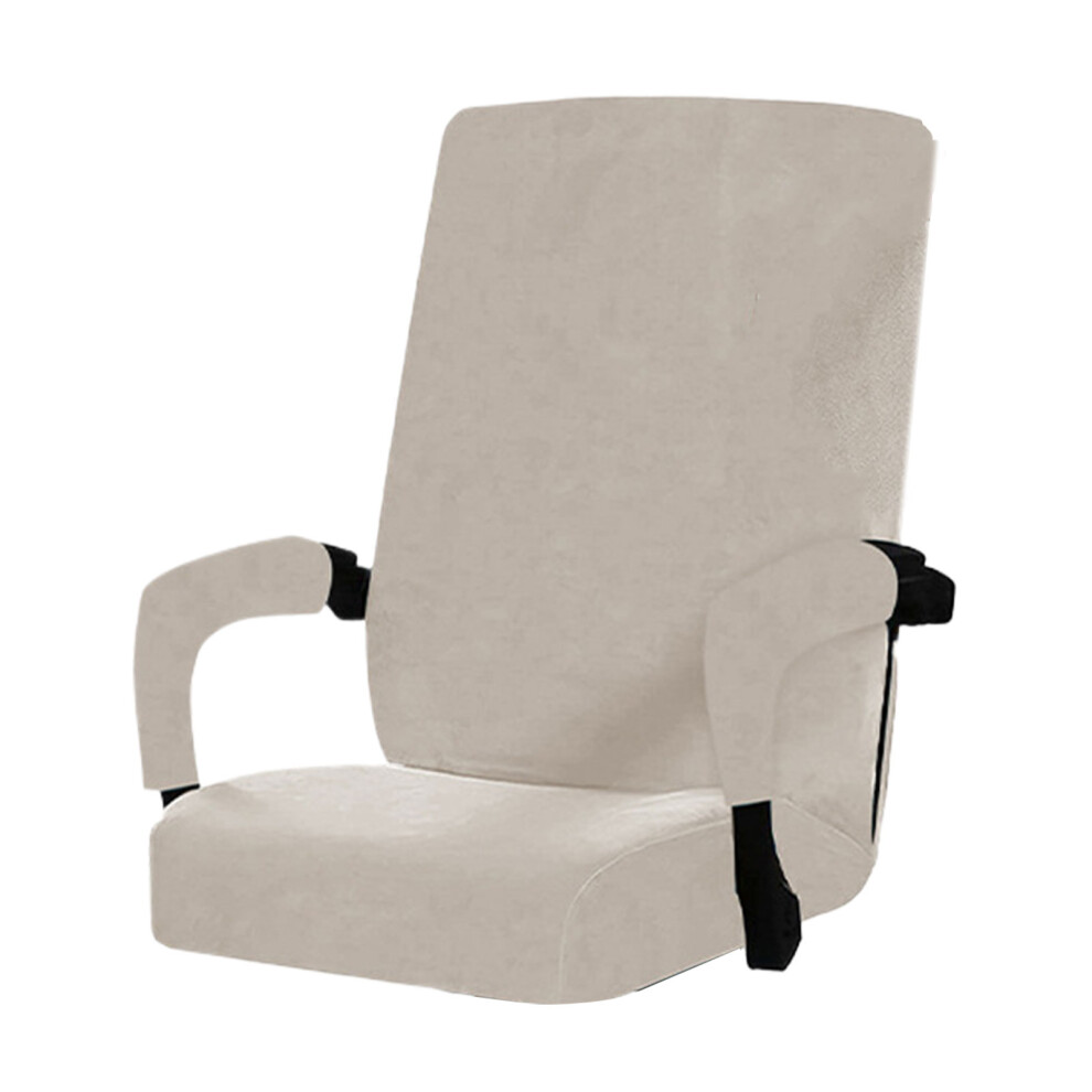 (Beige, L) Soft Velvet Armchair Cover Easy To Care Easy To Install Universal Size-image-OPC-PKNV89G-NEW