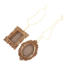 Masteelf  2 Pcs Ornate Mini Gold Picture Frames Photo Decoration